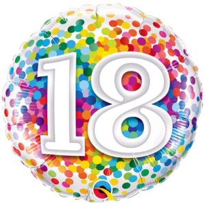 Number 18 Foil Balloon