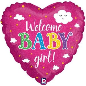 Welcome Baby Girl! Foil Balloon