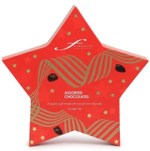 CHRISTMAS RIBBON RED STAR GIFT BOX 100G